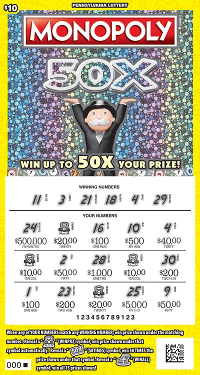 More Money is a $10 game that offers 10 top prizes of $500,000. . Pennsylvania lottery scratch tickets